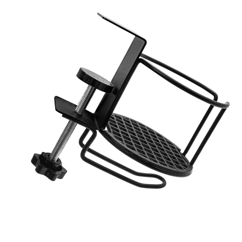 Doublebuy Space Saving Desk Cup Holder Clamp สําหรับโต๊ะทํางานเกมและเฟอร์นิเจอร์กลางแจ้ง
