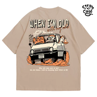 Strayandcool เสื้อยืดโอเวอร์ไซส์ "When I'm old with my cat" Oversized T-shirt