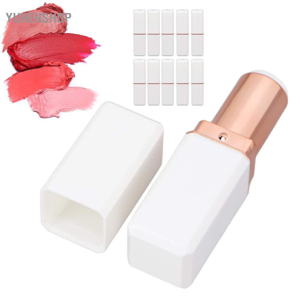 Yuhenshop Yuhenshop 10 ชิ้นแบบพกพาเปล่าหลอดลิปสติก DIY รูปที่ 3