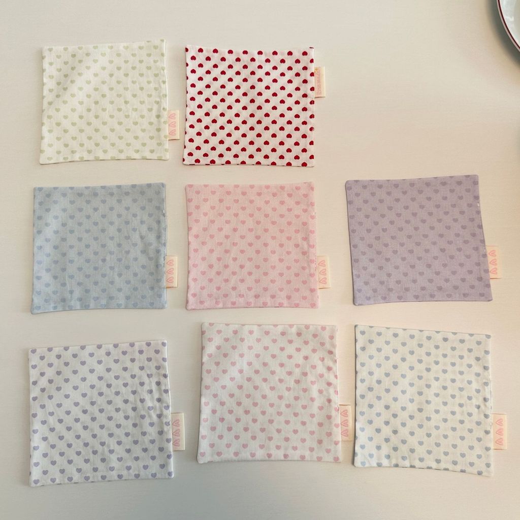 Color Dopamine Heart Collection ที่รองแก้วผ้าฝ้ายแผ่นดูดซับตกแต่งแผ่นเครื่องประดับ Nordic ins อุปกรณ์ประกอบฉากยิงลูกตุ้ม