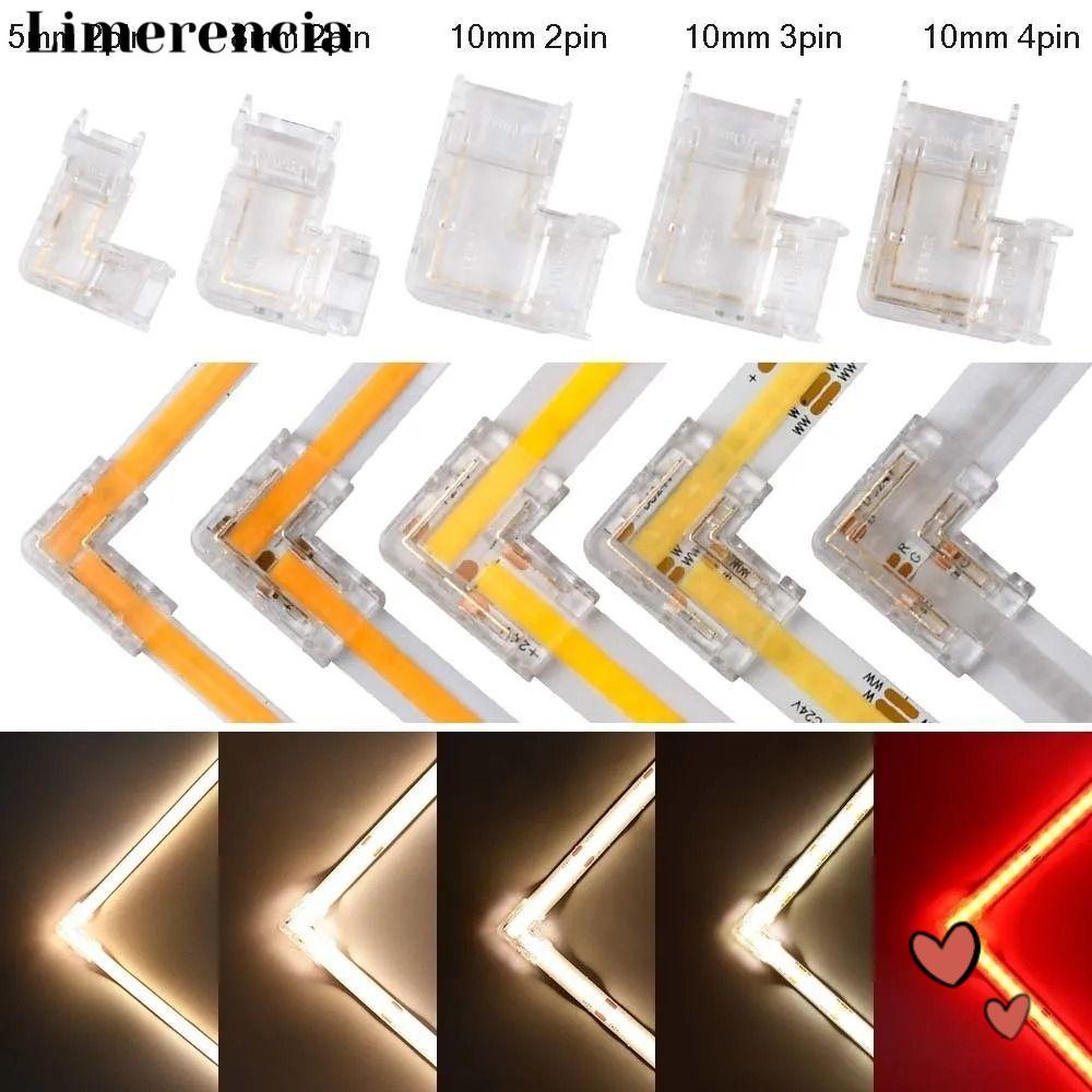 IFFINE L รูปร่างตัวเชื่อมต่อฝาครอบ, L รูปร่างมุมโปร่งใส COB LED Connectors, Quick Connect Strip สําห