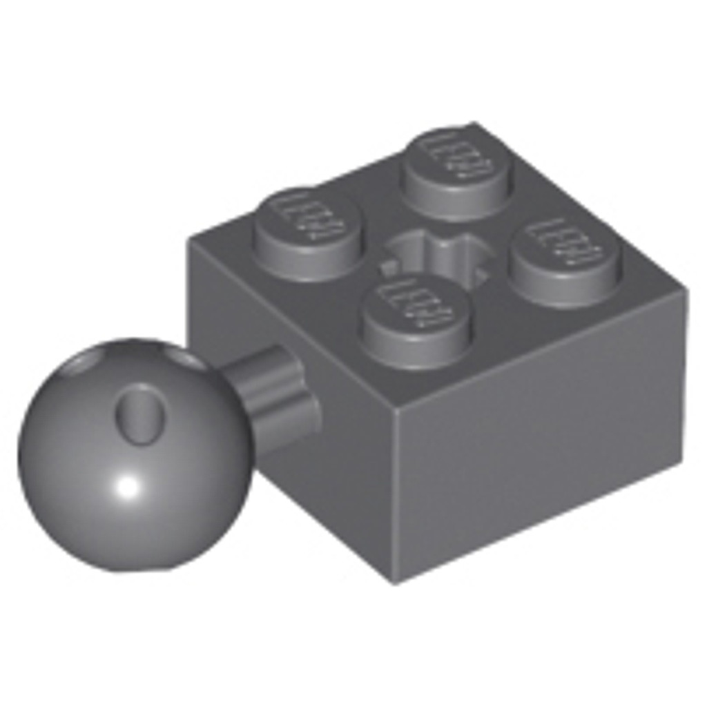 Brick2cube Part - Technic, Brick Modified 2 x 2 with Ball Joint and Axle Hole with 6 Holes in Ball - 57909b