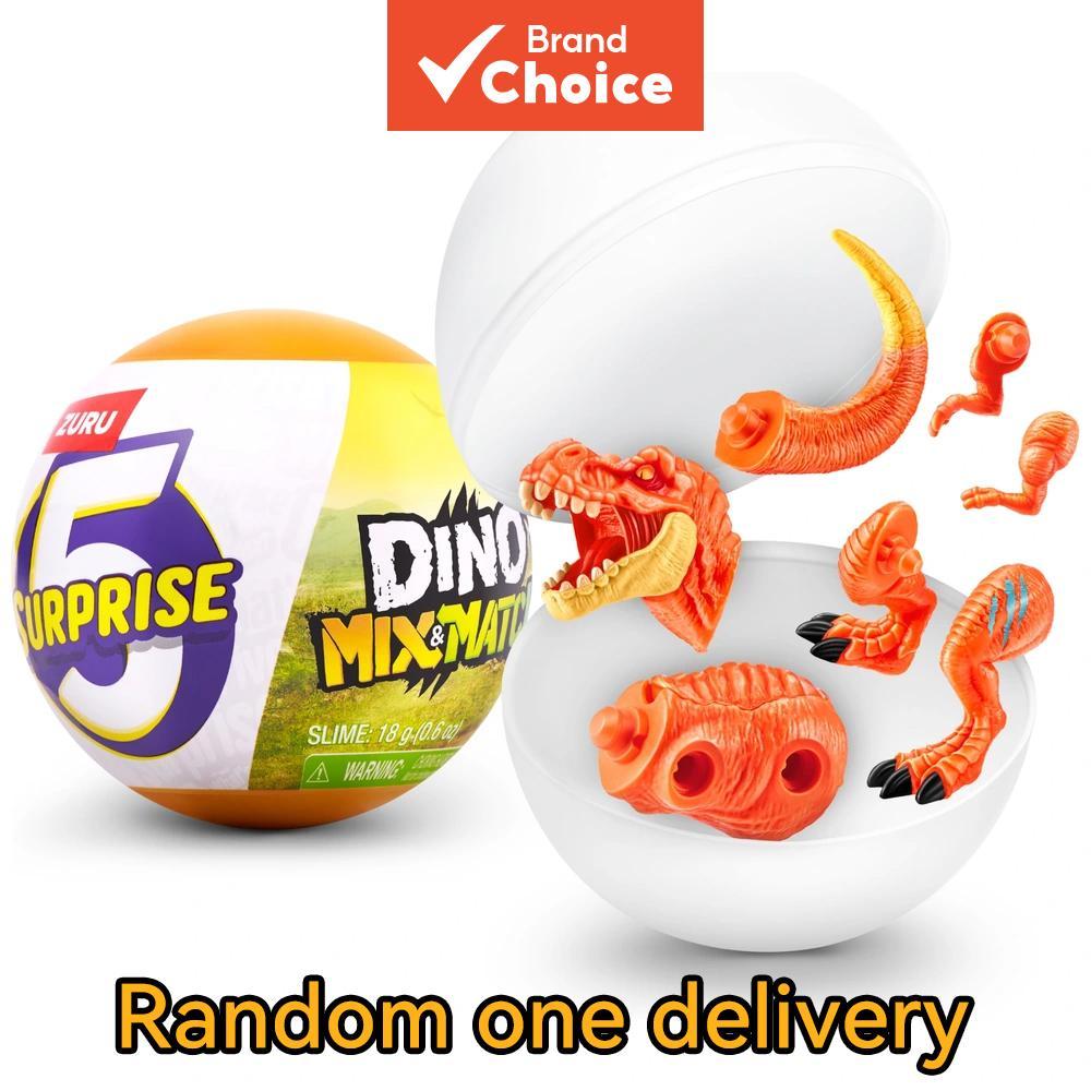 Zuru 5 Surprise Dino Mix & Match ของเล่นเปิดกล่องสะสม สุ่มฟิกเกอร์ไดโนเสาร์สําหรับเด็กผู้ชายอายุ 3 ปีขึ้นไป ของขวัญสุดพิเศษ ฟิกเกอร์ไดโนเสาร์แบบสุ่ม