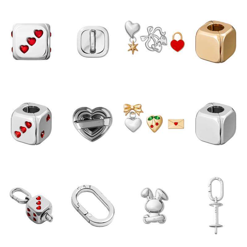 CAS โลหะ Rhinestone สติกเกอร์ Series Love Heart แขวนแหวนแขวนหัวเข็มขัดโลหะ Series จี้มัลติฟังก์ชั่นหญิง