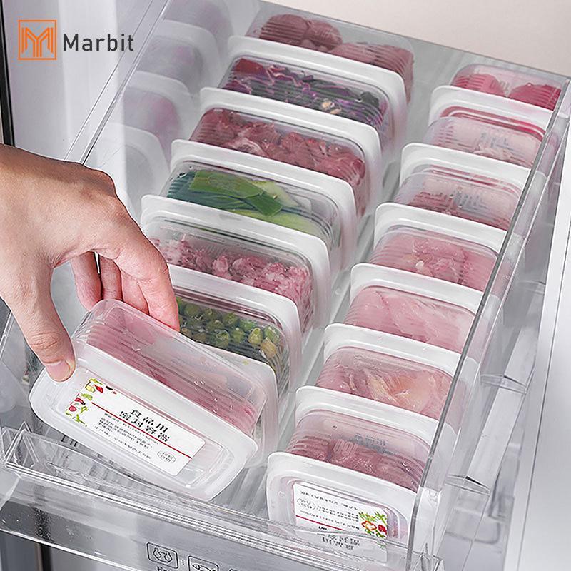 Marbit แช่แข็งกล่องเก็บเนื้อตู้เย็นแบบพกพาผักผลไม้สด-เก็บ Organizer กล่องโปร่งใสชีสคอนเทนเนอร์ห้องครัว null