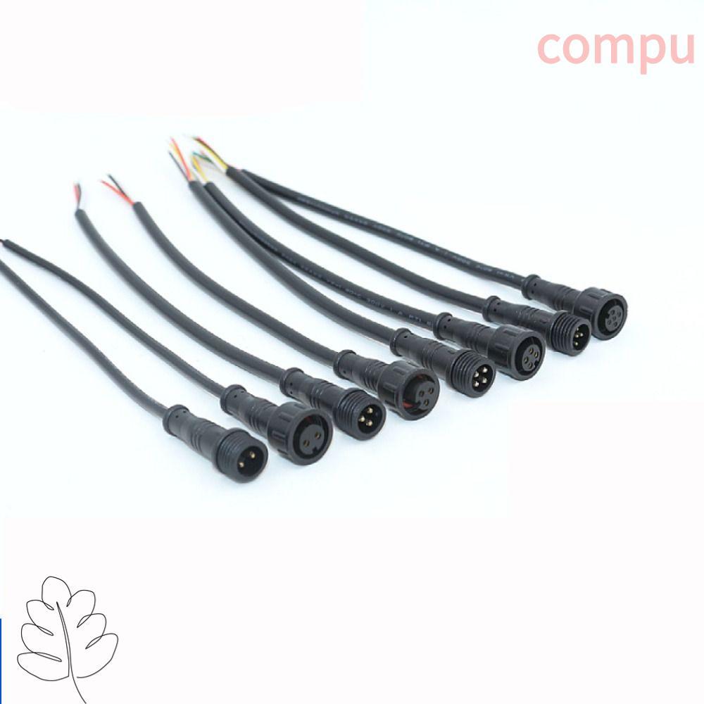 COMPU 2Pin 3Pin 4Pin แจ็ค, 2Pin 3Pin 4Pin สายสีดําชายหญิง LED Connector, 20 ซม.IP67 กันน้ําสายไฟ LED