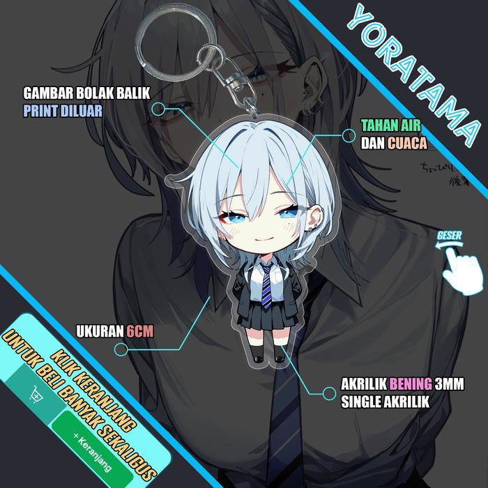 Gantungan Kunci Haimiya Senpai น่ารักน่ากลัวอะนิเมะ Lucu พวงกุญแจ