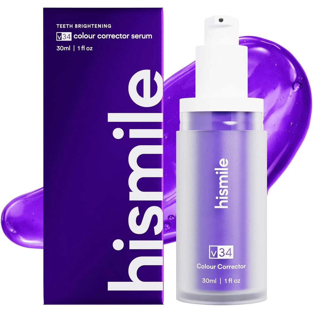 Hismile v34 Colour Corrector, คอนซีลเลอร์คราบฟัน, บูสเตอร์ฟอกสีฟัน, ยาสีฟันสีม่วง, เทคโนโลยีการแก้ไข