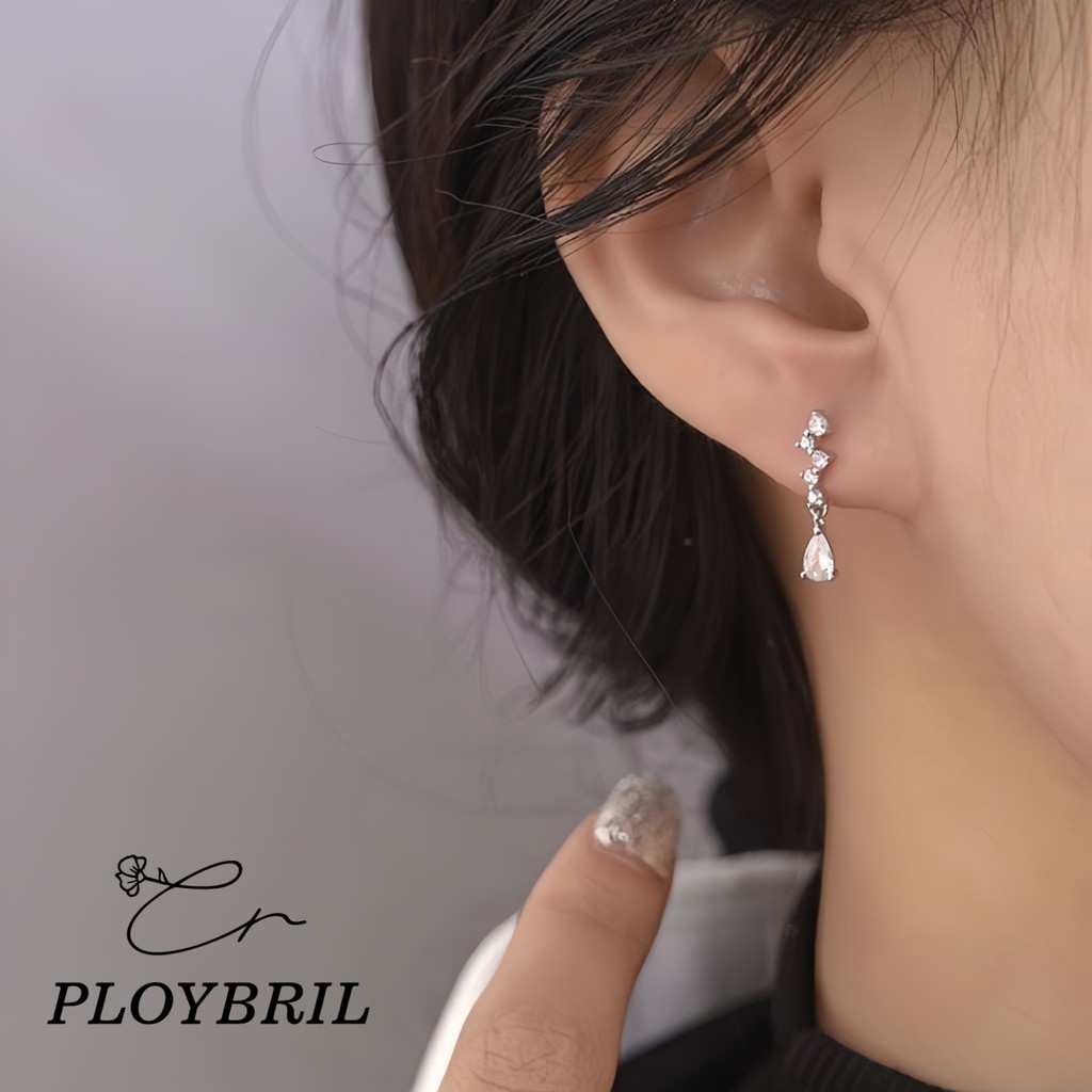 PLOYBRIL ต่างหูสตั๊ด ไทเทเนียม เงิน S925 รูปที่ 2