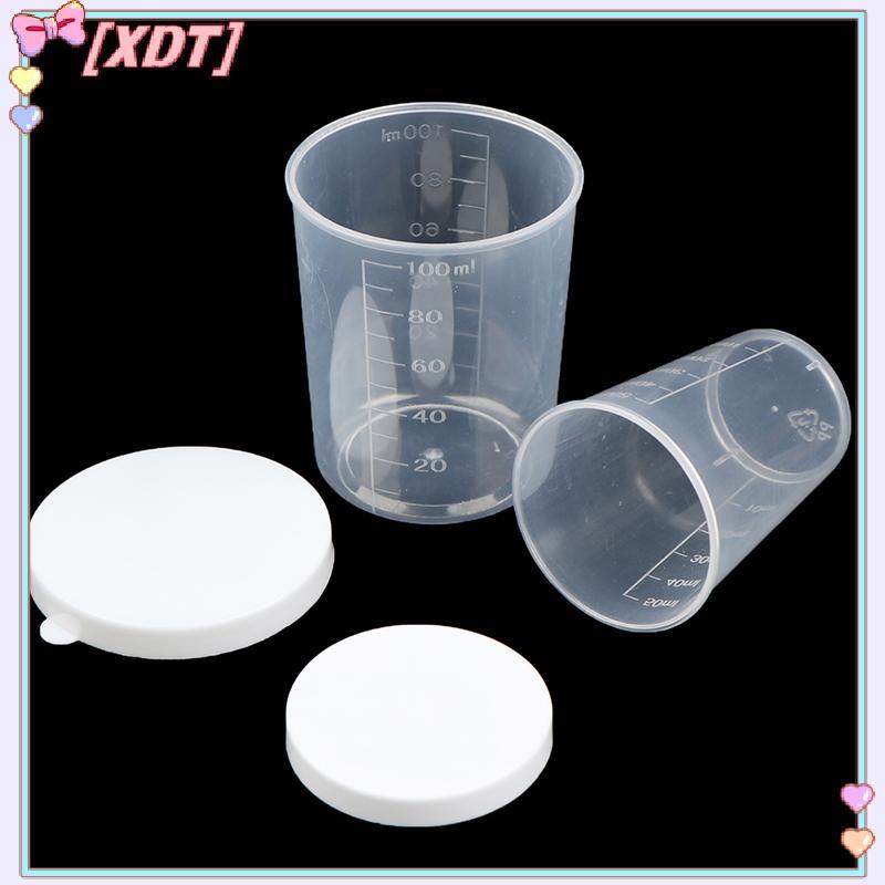 XDT 10 ชิ้น 50/100 มิลลิลิตร Clear PP Liquid ยาถ้วยตวงพร้อมฝาปิด Pill Organizer KCP