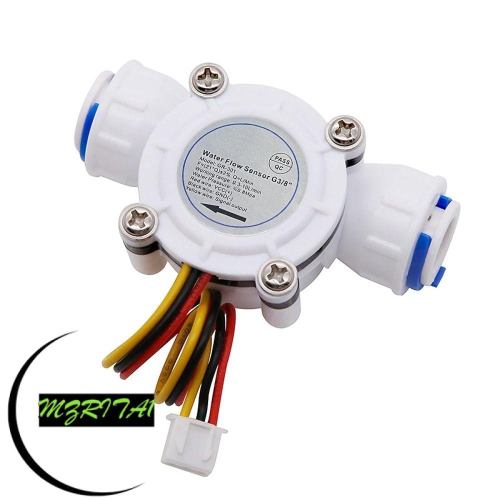 MARITA1 Flowmeter, สีขาว 3/8" Water Flow Meter, แบบพกพา Quick Connect พลาสติก 0.3-10L/min Water Flow