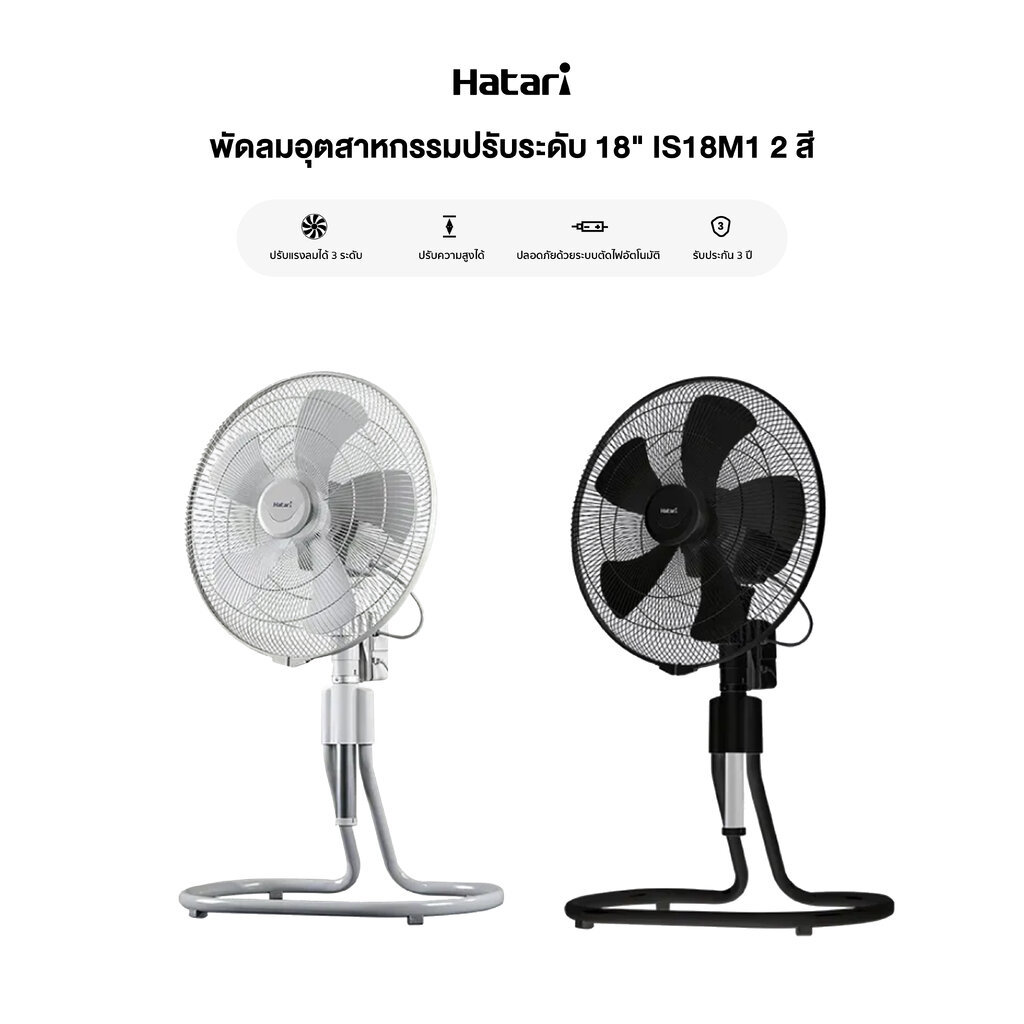 Hatari พัดลมอุตสาหกรรมปรับระดับ IS18M1 18" 2 สี