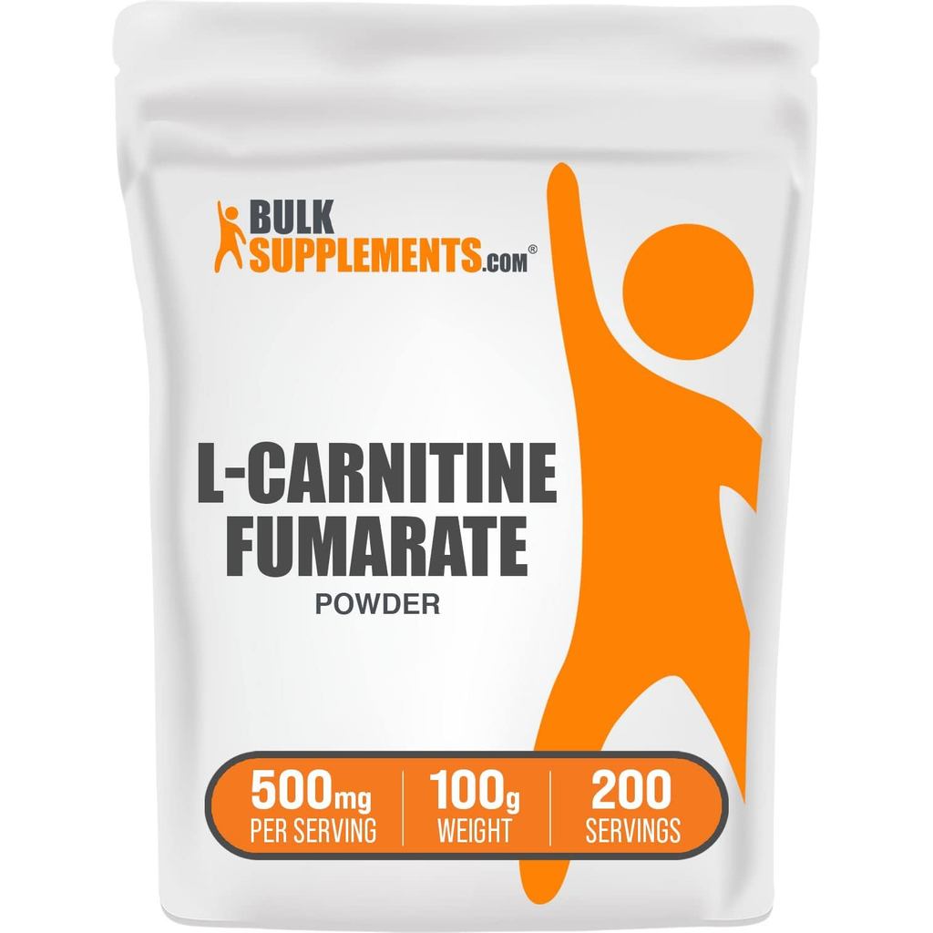 BulkSupplements.com L-Carnitine Fuma Acid Powder-Carnitine, Sports Nutrition, L-Carnitine 500mg-ปราศ
