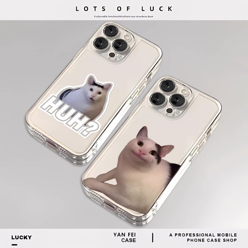 Huh Cat เหมาะสําหรับ iqoo13 เคสโทรศัพท์ 12 โปร่งใส neo10pro oneplus ace5 คู่ 3v กรณี 15 น่ารัก z9/z1