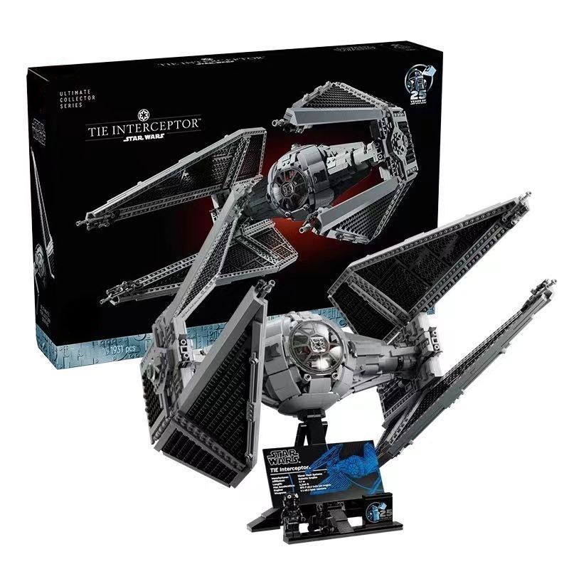 ใช้งานร่วมกับ Lego Star Wars TIE Interceptor 75382 ประกอบอาคารบล็อกการศึกษาของเล่นผู้ชายผู้หญิงของขว