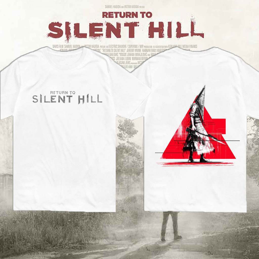 เสื้อยืดผ้าฝ้าย100% ลาย Silent Hill Pyramid Head สไตล์เกมสยองขวัญยอดฮิต ทุกเพศใส่ได้ สบาย S-5XL