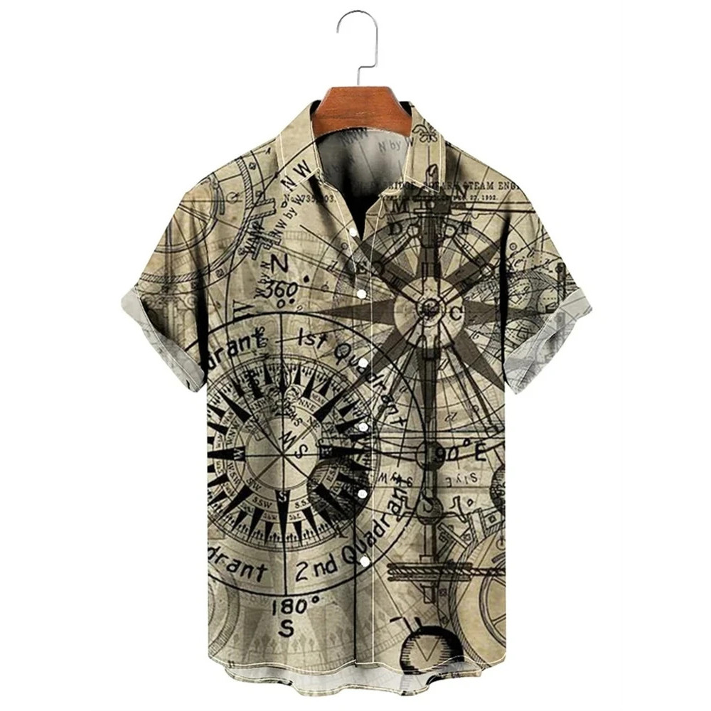 เสื้อเชิ้ตผู้ชาย ลายพิมพ์ 3D แบบฮาวาย สบายๆ ขนาด 6XL ระบายอากาศดี