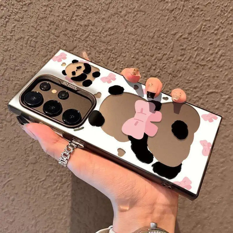 Panda Hollow รูปแบบพรีเมี่ยมอินเทรนด์กันกระแทกเคสโทรศัพท์เหมาะสําหรับ Samsung S25PLUS/A05S/M05/A04S/