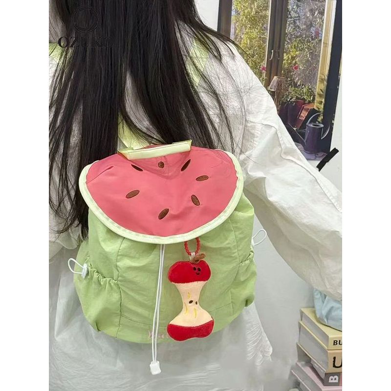 OZUKO Dopamine Colorblock Backpack สำหรับผู้หญิงและนักศึกษา สไตล์น่ารัก ใช้งานได้ทั้งวันในหน้าร้อนแล