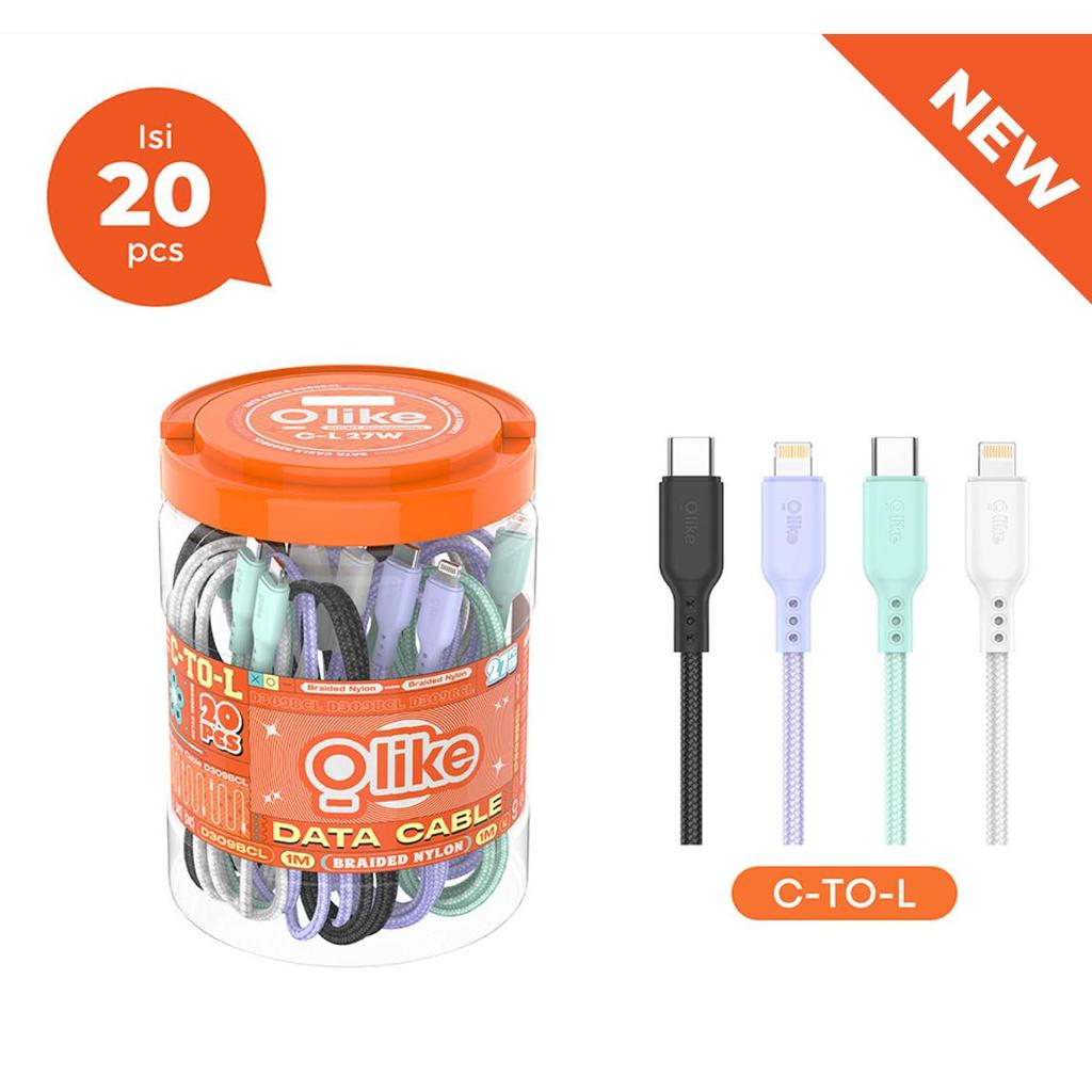 (1 กระปุกบรรจุ 20 ชิ้น) OLIKE D309 D309BC / D309BCC / D309BL 1M ชาร์จถักไนลอน Data Charger Cable