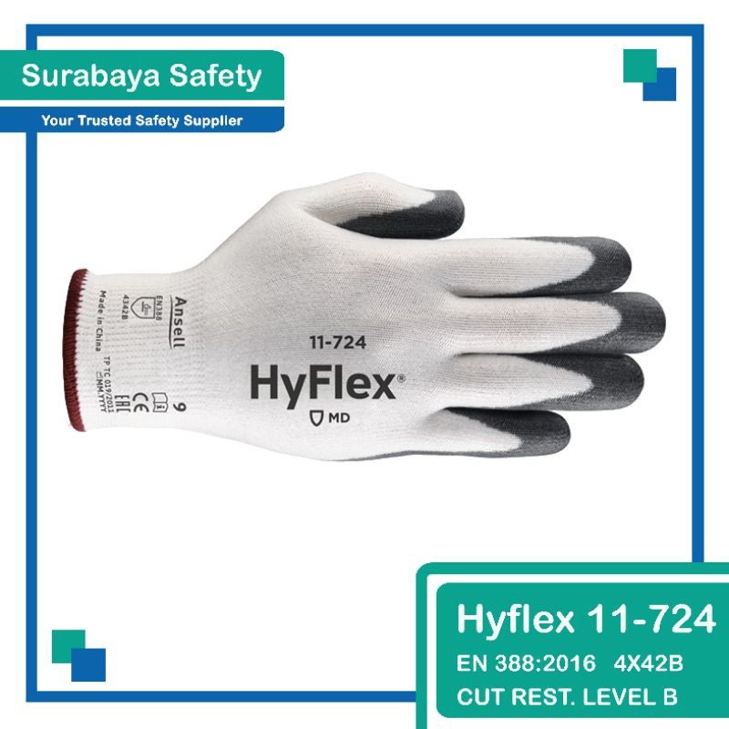 CARGO Ansell HyFlex 11-724 ถุงมือนิรภัยแบบกลไก