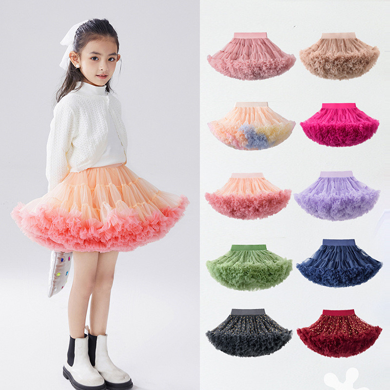 TUTU.KKK Second-Generation Super Fluffy tutu กระโปรงสาวแฟชั่นสาวเด็กเจ้าหญิงกระโปรงวันเด็กประสิทธิภา