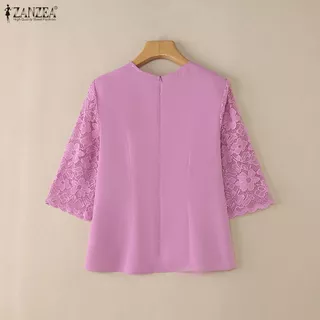 ZANZEA สไตล์เกาหลีสำหรับผู้หญิง เสื้อลุคหรูหรา มีงานปักลายลูกไม้และเนื้อผ้านุ่ม