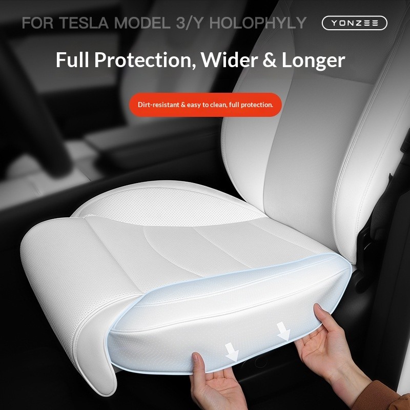 สําหรับ Tesla รุ่น 3 Highland / รุ่น Y Juniper 2025 Full-Cover ฝาครอบที่นั่งขยายขาสนับสนุนเบาะ Protector - รูปที่ 2