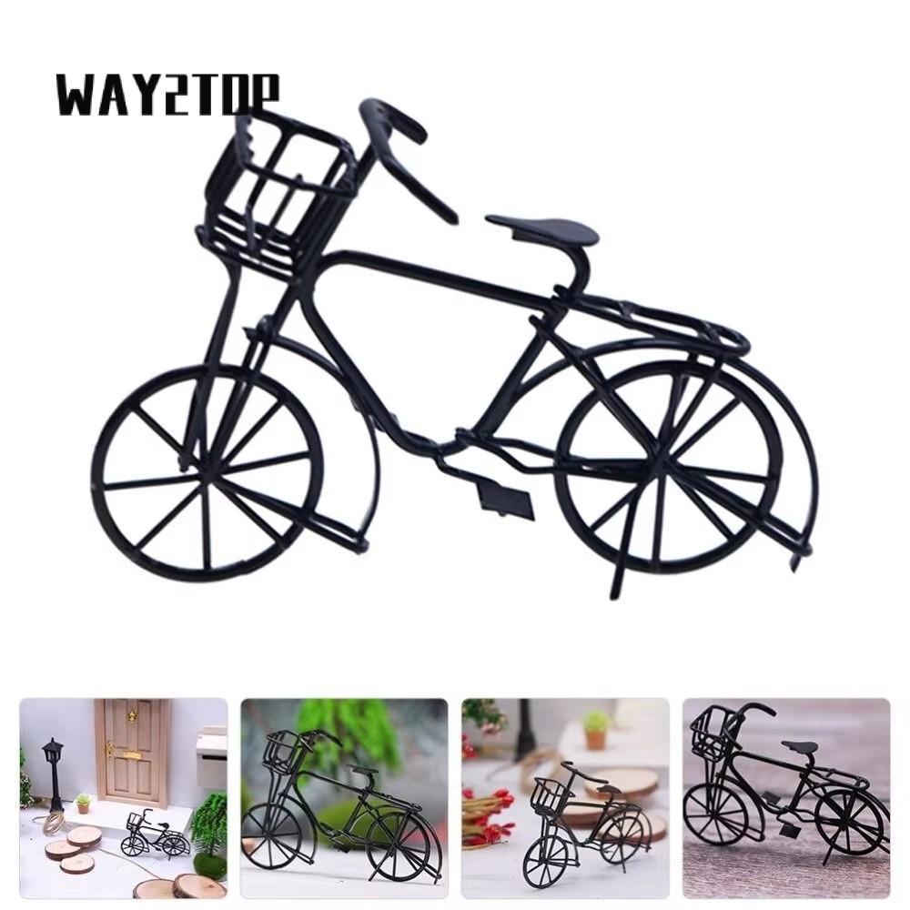 WAY2TOP Bike Miniatures, Handmade Mini Bicycle Model, Vintage Simulation Iron Art Old-fashioned Bicy