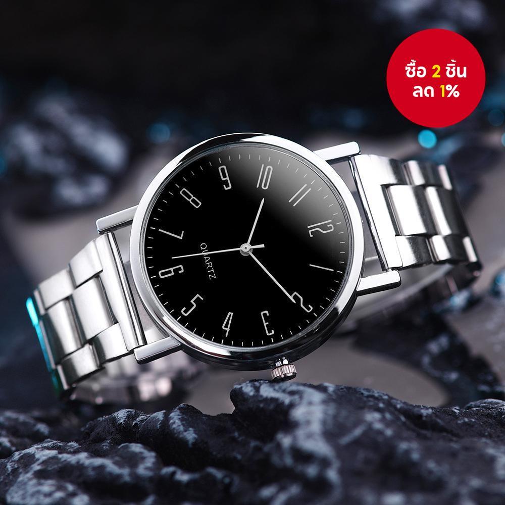 ผู้ชายมีสไตล์สบายๆควอตซ์นาฬิกาสายสแตนเลสสําหรับธุรกิจสวมใส่ทุกวัน