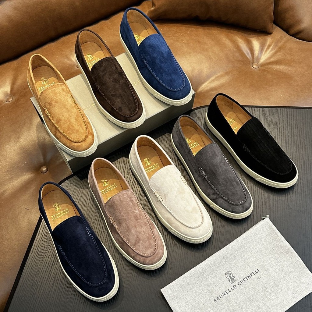 8RNT Brunello BC New Genuine Leather Men's Casual Slip-On Loafers Lazy Shoes Men's Shoes OEM