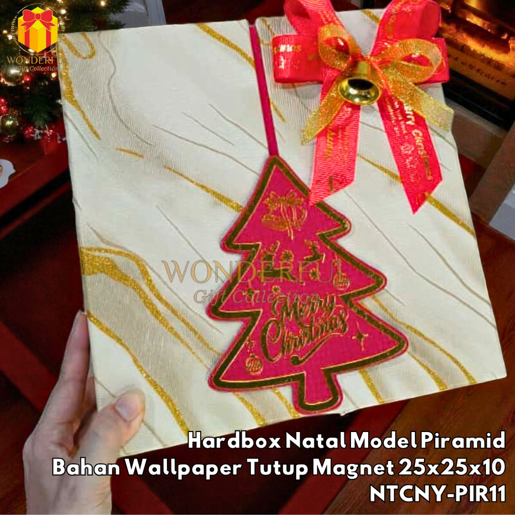 Christmas Hardbox Pyramid Model วอลล์เปเปอร์วัสดุฝาครอบแม่เหล็ก 25x25x10 NTCNY-PIR11