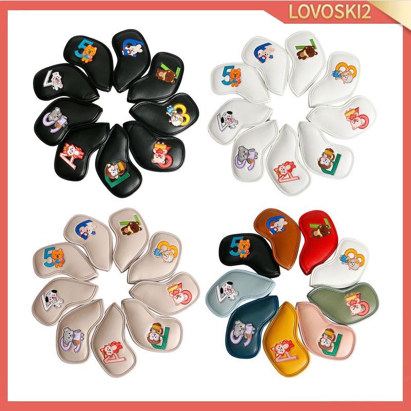 [Lovoski2] 9x Golf Iron Headcover Golf Club Head Cover อุปกรณ์ป้องกันสําหรับกลางแจ้ง