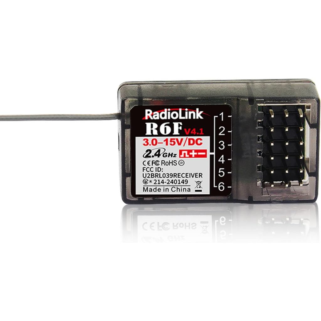 Radiolink 2.4 Ghz R6F 6 ช่อง RC Receiver รีโมทคอนโทรลระยะไกลสําหรับรถยนต์/เรือพื้นผิวรีโมทคอนโทรล RC