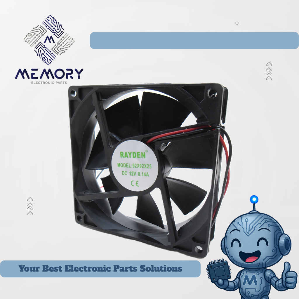 พัดลม DC 12Volt ขนาด 9 ซม. PVC