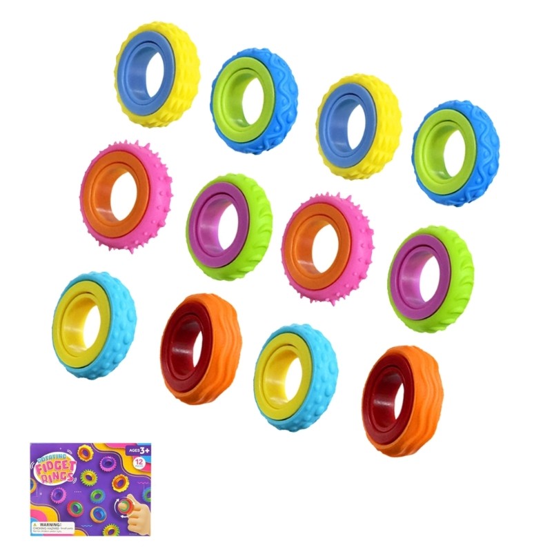 DE Travel Friendly Sensory Ring Spinner ของเล่นเด็กหมุน Finger Spinner 12x