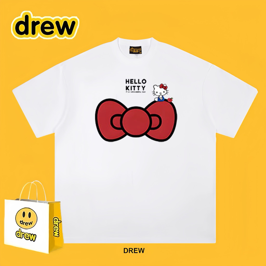เสื้อยืดแขนสั้นผ้าฝ้ายแท้ ลายHelloKitty สไตล์อเมริกัน