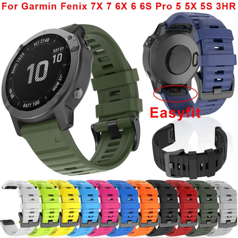 22 26 มม.ซิลิโคน Smart WatchBand สําหรับ Garmin Fenix 7X 7 Pro 7S 6 6S 6X 5 5X 5S 3HR 955 965 Epix P