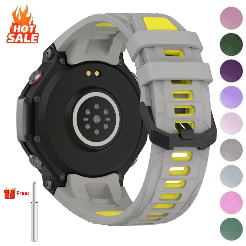 สายนาฬิกาซิลิโคนสําหรับ Huami Amazfit T-REX 3 สมาร์ทสายนาฬิกา T-Rex Pro 3 กีฬาสร้อยข้อมือสายรัดข้อมือเครื่องมืออุปกรณ์เสริม