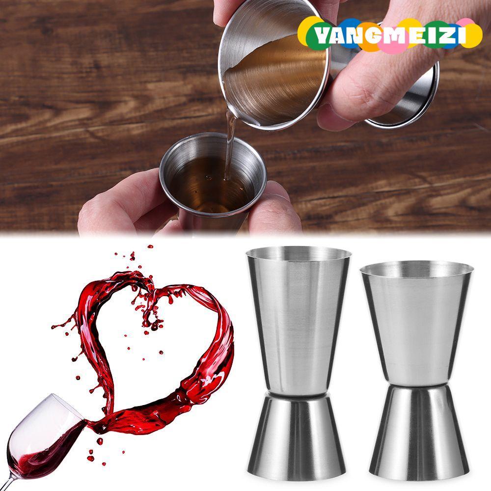 YANGMEZI วัด Jigger สแตนเลส Barware อุปกรณ์ครัว แก้ว