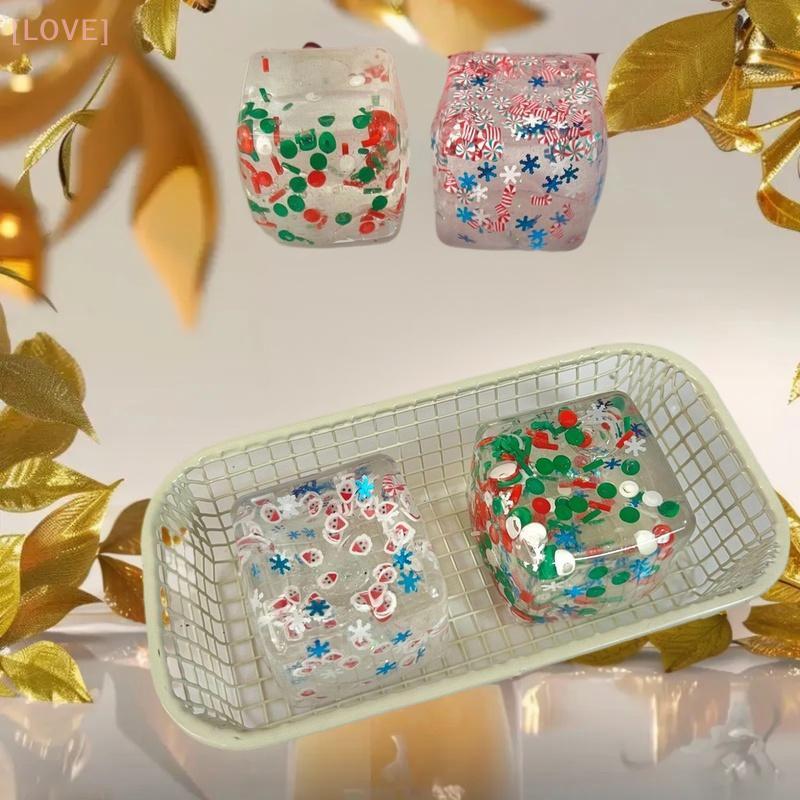 [LOVE] 1 ชิ้นคริสต์มาส Series Sensory Fidget ของเล่น Taba Squishy ความเครียดลูก Cube ช้า Rise Squish