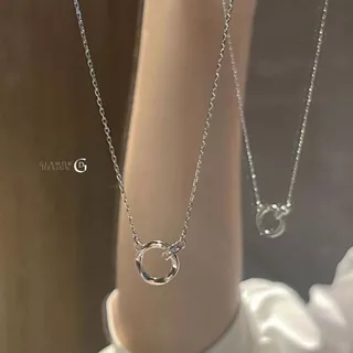 GLAMOR✨สร้อยคอเงิน Promise สร้อยคอเงินแท้925 จี้เพชร สไตล์เกาหลี สร้อยคอแฟชั่น สร้อยคอห่วงคล้อง X016
