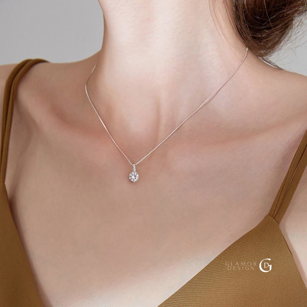 GLAMOR✨สร้อยคอเงิน Classy Key สร้อยคอเงินแท้925 จี้เพชร สไตล์เกาหลี สร้อยคอแฟชั่น สร้อยเพชร X025 - รูปที่ 5