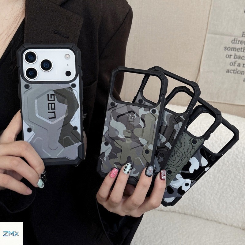 UAG เคสแม่เหล็กที่ทนทานพลเรือนสําหรับ iPhone 16 Pro Max /15/14/13 เคสชาร์จกันกระแทกกันลื่นฝาครอบป้องกันแบบบาง
