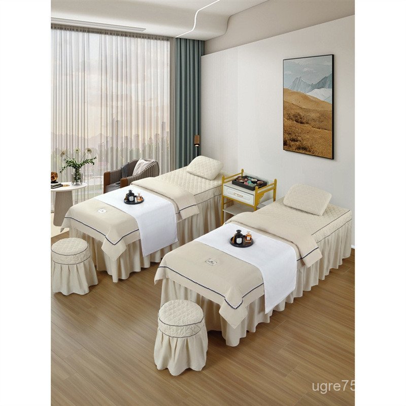 หยวน High-End สไตล์ใหม่แผ่นแชมพูกายภาพบําบัดนวดชุดสี่ชิ้นหรูหราผ้าคลุมเตียง Influencer