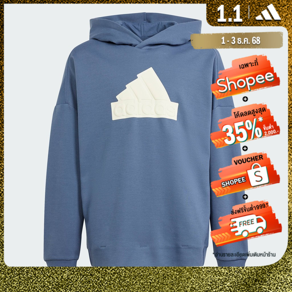 adidas Lifestyle Future Icons Logo Hooded Sweatshirt Unisex Blue IR8306