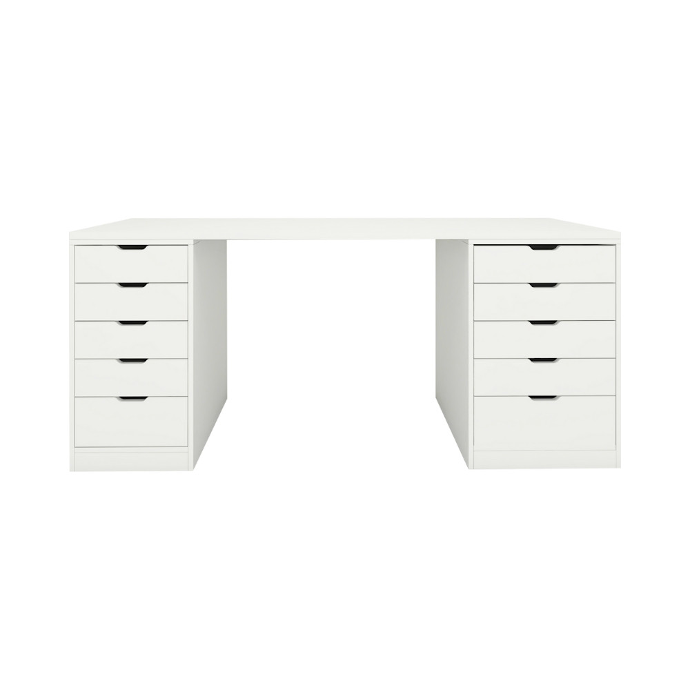 Koncept Furniture โต๊ะเครื่องแป้งแบบนั่ง 180 ซม. ลึก 60 ซม. (CW40&50) รุ่น Vanity สีขาว แบรนด์ KONCEPT FURNITURE