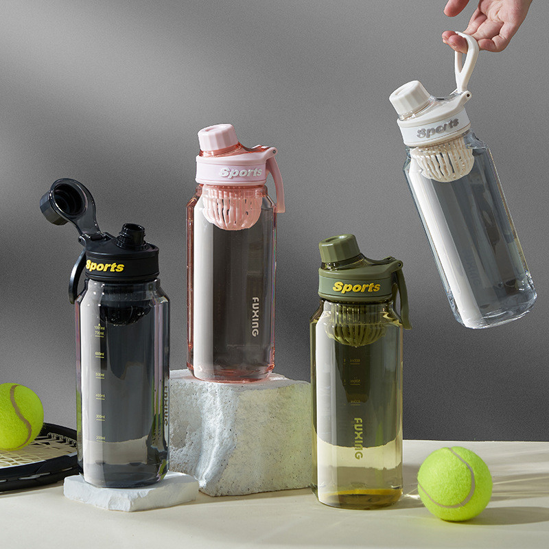 CWJB Fuxing ถ้วยน้ํากีฬานักเรียนฤดูร้อนถ้วยออกกําลังกายกลางแจ้งขวดน้ํามูลค่าสูงถ้วยพลาสติกแบบพกพาพร้