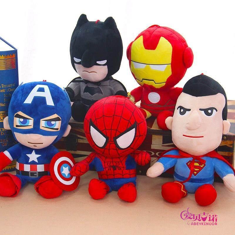 ตุ๊กตา Avengers ของเล่นสไปเดอร์แมน กัปตันอเมริกา Ragdoll การ์ตูนอะนิเมะของขวัญ Avengers ตุ๊กตาตุ๊กตา