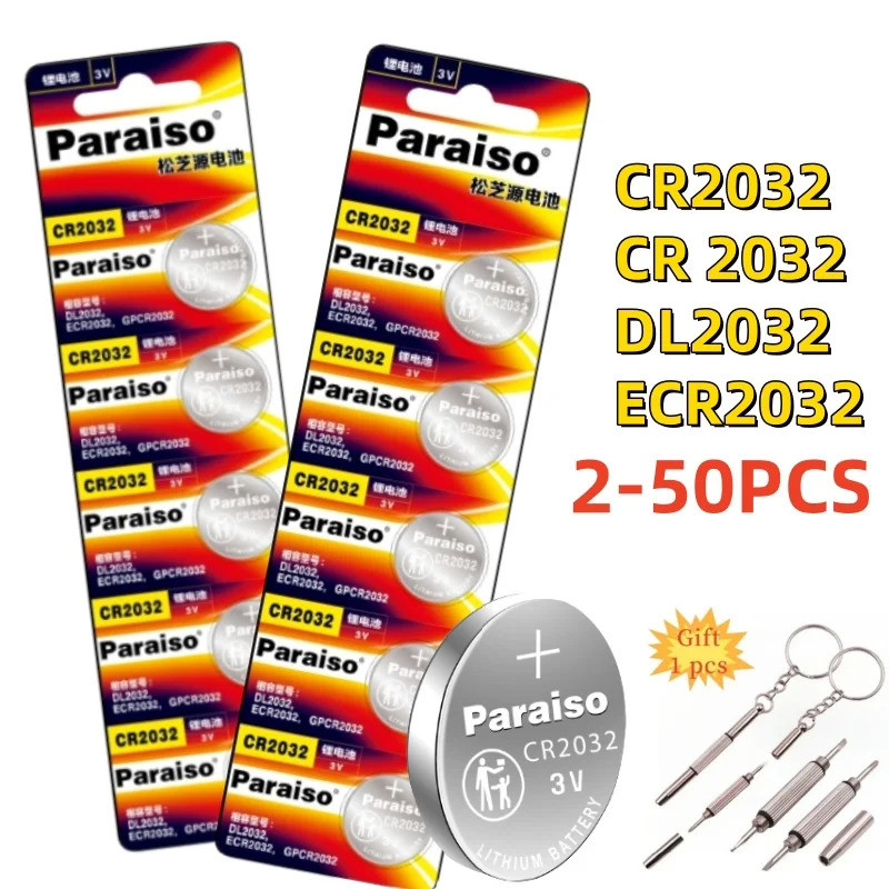 2-50PCS CR2032 CR 2032 DL2032 ECR2032 ลิเธียม 3V สําหรับนาฬิกาของเล่นเครื่องคิดเลขกุญแจรถรีโมทคอนโทร